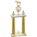 Double Gold Carbon Fiber Third Place Horses Trophy