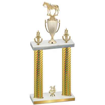 Double Gold Carbon Fiber Year Horses Trophy