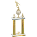 Double Gold Carbon Fiber Fourth Place Basketball Trophy