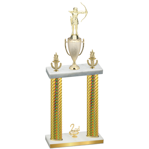 Double Gold Carbon Fiber Second Place Archery Trophy