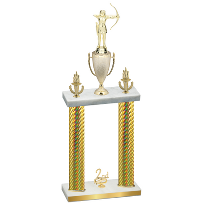 Double Gold Carbon Fiber Second Place Archery Trophy