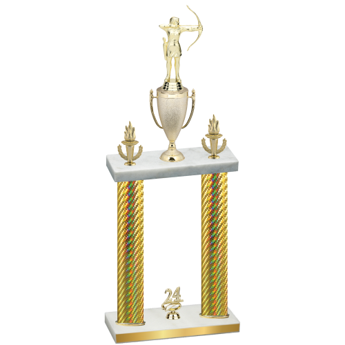 Double Gold Carbon Fiber Year Archery Trophy