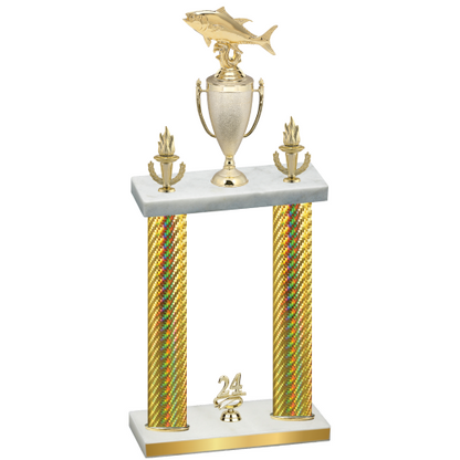 Double Gold Carbon Fiber Year Fishing Trophy