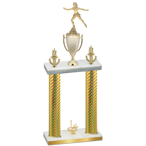 Double Gold Carbon Fiber First Place Skater Trophy