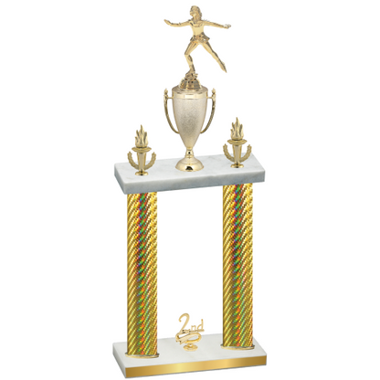 Double Gold Carbon Fiber Second Place Skater Trophy
