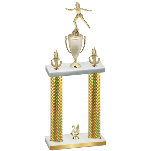 Double Gold Carbon Fiber Year Skater Trophy