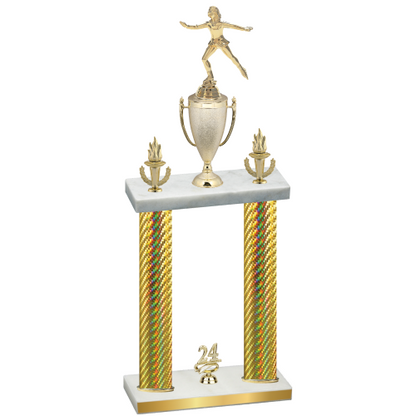 Double Gold Carbon Fiber Year Skater Trophy