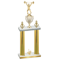 Double Gold Carbon Fiber First Place Weights Trophy