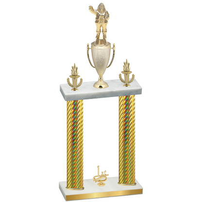 Double Gold Carbon Fiber First Place Holiday Trophy