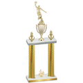 Double Gold Carbon Fiber Fourth Place Basketball Trophy