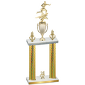 Double Gold Carbon Fiber Year Flag Football Trophy
