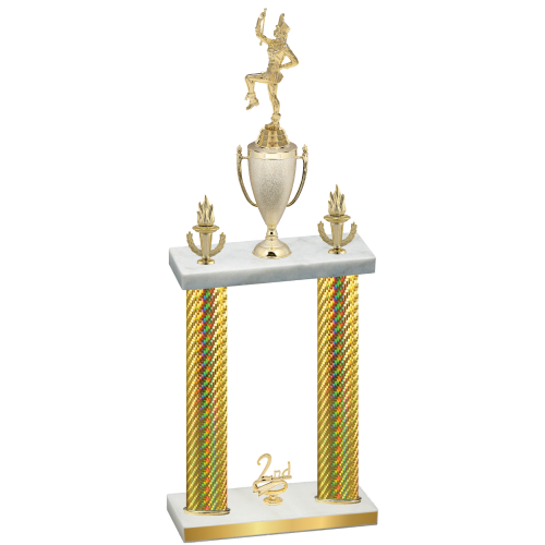 Double Gold Carbon Fiber Second Place Majorette Trophy