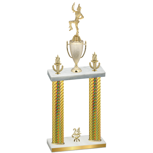 Double Gold Carbon Fiber Year Majorette Trophy