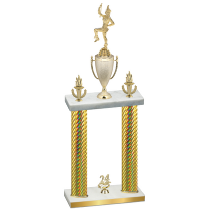 Double Gold Carbon Fiber Year Majorette Trophy