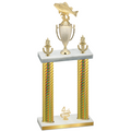 Double Gold Carbon Fiber Fourth Place Fishing Trophy