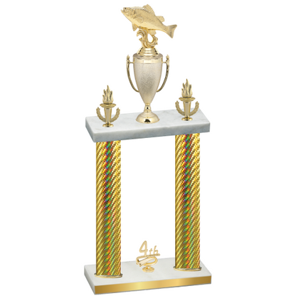 Double Gold Carbon Fiber Fourth Place Fishing Trophy