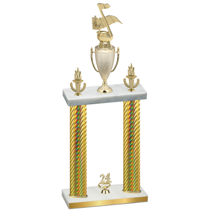 Double Gold Carbon Fiber Year Music Trophy