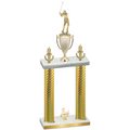 Double Gold Carbon Fiber Third Place Golf Trophy