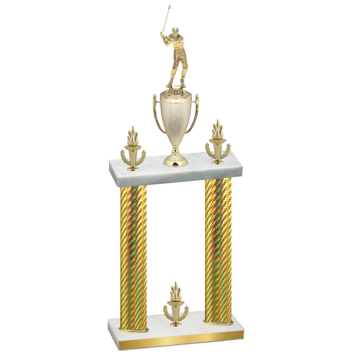 Double Gold Carbon Fiber Victory Golf Trophy