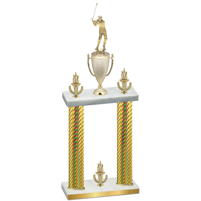 Double Gold Carbon Fiber Victory Golf Trophy