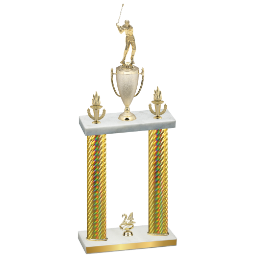 Double Gold Carbon Fiber Year Golf Trophy