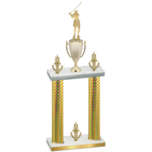 Double Gold Carbon Fiber Victory Golf Trophy