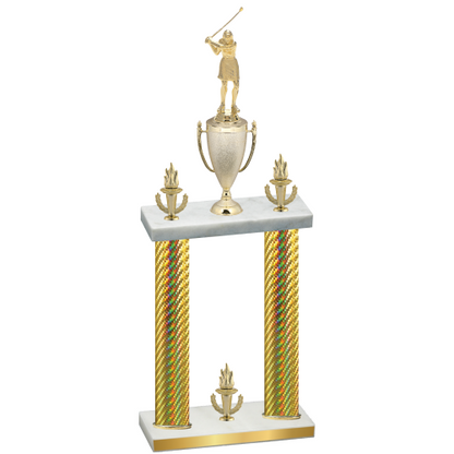 Double Gold Carbon Fiber Victory Golf Trophy