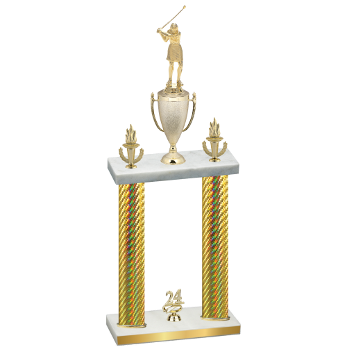 Double Gold Carbon Fiber Year Golf Trophy