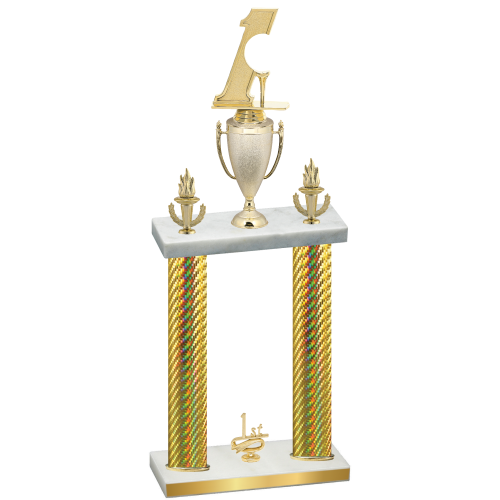 Double Gold Carbon Fiber First Place Golf Trophy