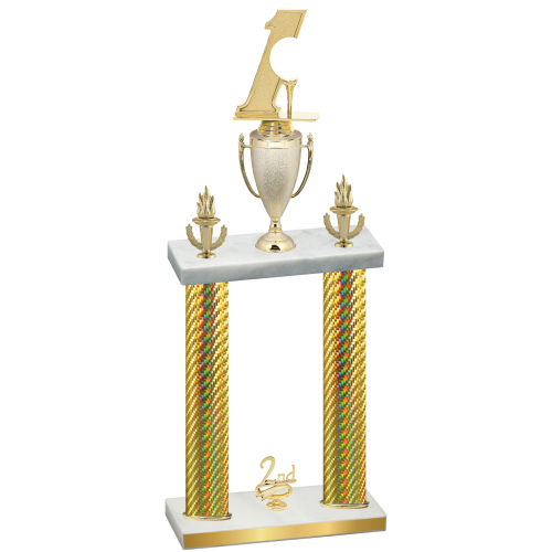 Double Gold Carbon Fiber Second Place Golf Trophy