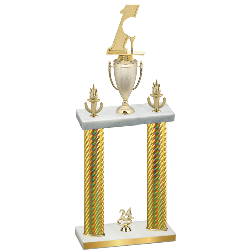 Double Gold Carbon Fiber Year Golf Trophy