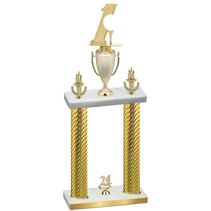 Double Gold Carbon Fiber Year Golf Trophy