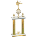 Double Gold Carbon Fiber Second Place Karate Trophy