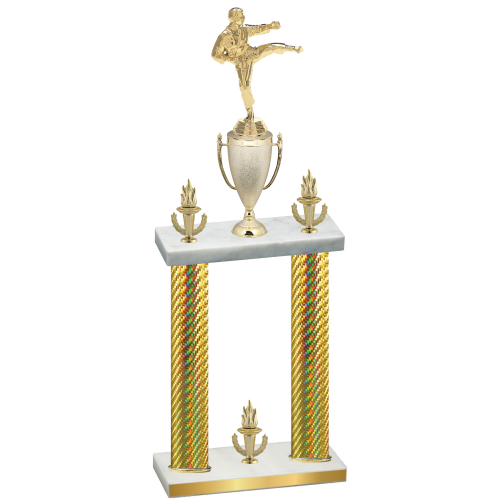 Double Gold Carbon Fiber Victory Karate Trophy