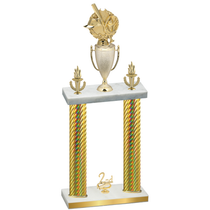 Double Gold Carbon Fiber Second Place Baseball Trophy