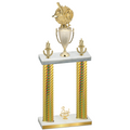 Double Gold Carbon Fiber Third Place Baseball Trophy
