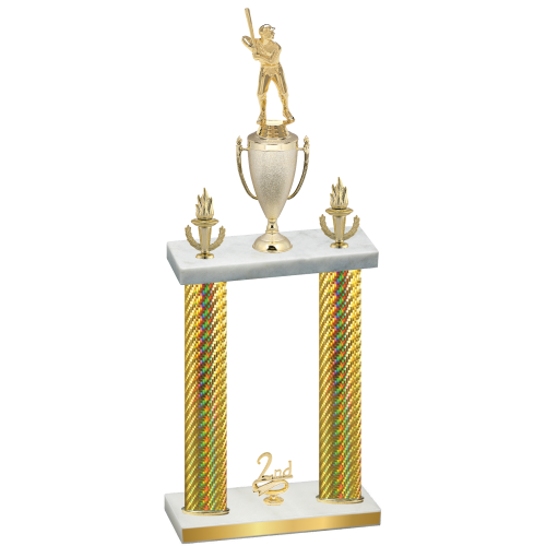Double Gold Carbon Fiber Second Place Baseball Trophy