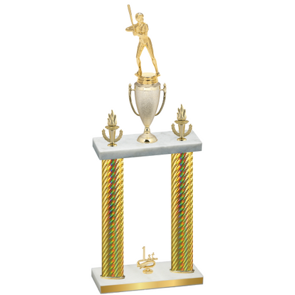 Double Gold Carbon Fiber First Place Softball Trophy
