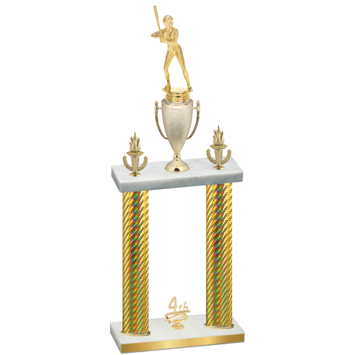Double Gold Carbon Fiber Fourth Place Softball Trophy