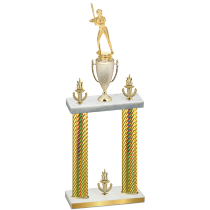 Double Gold Carbon Fiber Victory Softball Trophy