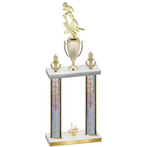 Double Silver Glacier First Place Football Trophy