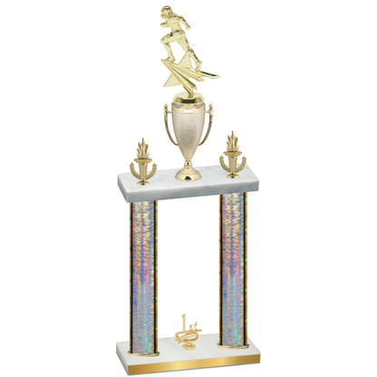 Double Silver Glacier First Place Football Trophy