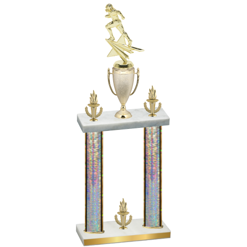 Double Silver Glacier Victory Football Trophy