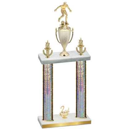 Double Silver Glacier Second Place Soccer Trophy