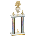 Double Silver Glacier Third Place Soccer Trophy