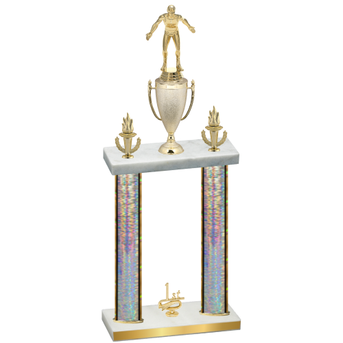 Double Silver Glacier First Place Wrestling Trophy