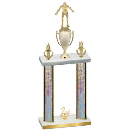 Double Silver Glacier Second Place Wrestling Trophy