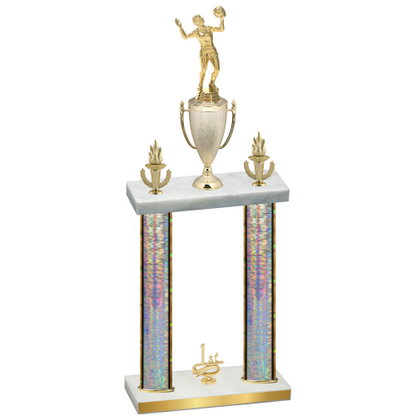 Double Silver Glacier First Place Volleyball Trophy