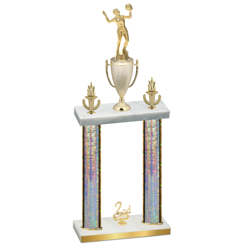 Double Silver Glacier Second Place Volleyball Trophy