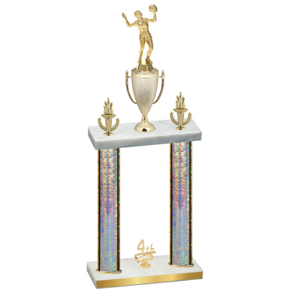 Double Silver Glacier Fourth Place Volleyball Trophy